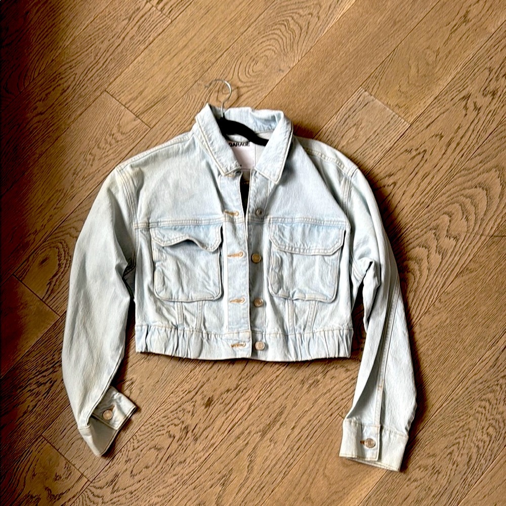 Garage Blue Cropped Jean Jacket Versatile